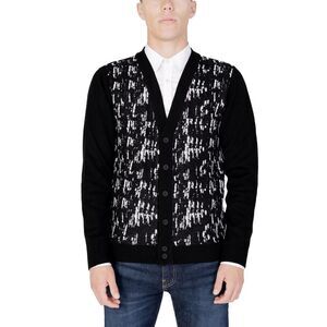 Antony Morato Wool Knit Button-Up Cardigan Men Black Sweaters